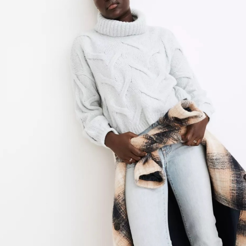 Madewell Somervell Modern Cable Turtleneck Sweater
